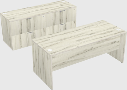 Bureau Parallèle Heinne Holz Avec Classeur Latéral