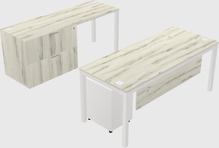 Bureau Parallèle Heinne Holz Avec Classeur + Tiroirs Mobiles