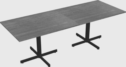 Table De Bureau Rectangulaire Modulaire Grise Avec Base En X En Métal