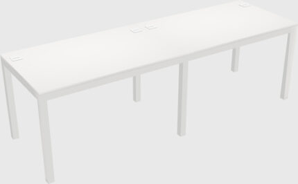 Bureau Rectangulaire Blanc Pour 2 Personnes